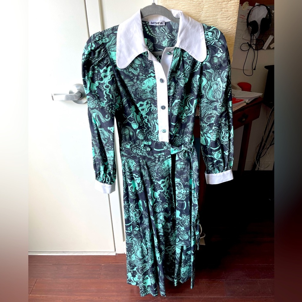 NWT Batsheva Wrap Dress - Vintage 70's face print